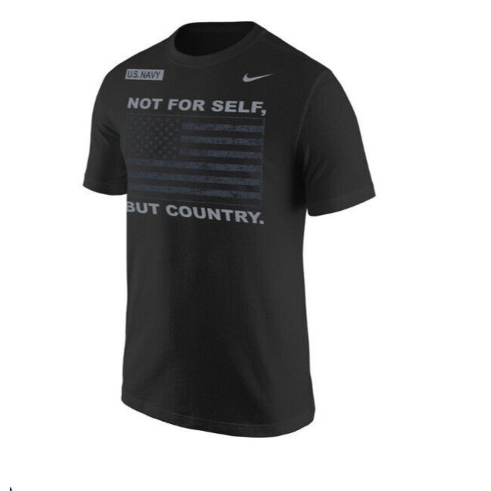 Nike Men's US Navy Not For Self But Country Tee Black USA Flag Graphic Medium